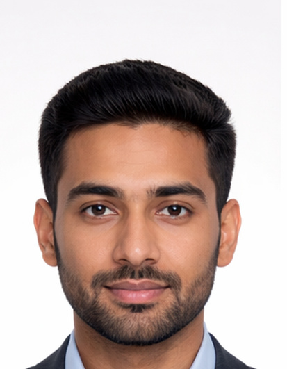 Biometric e-photo portrait example man